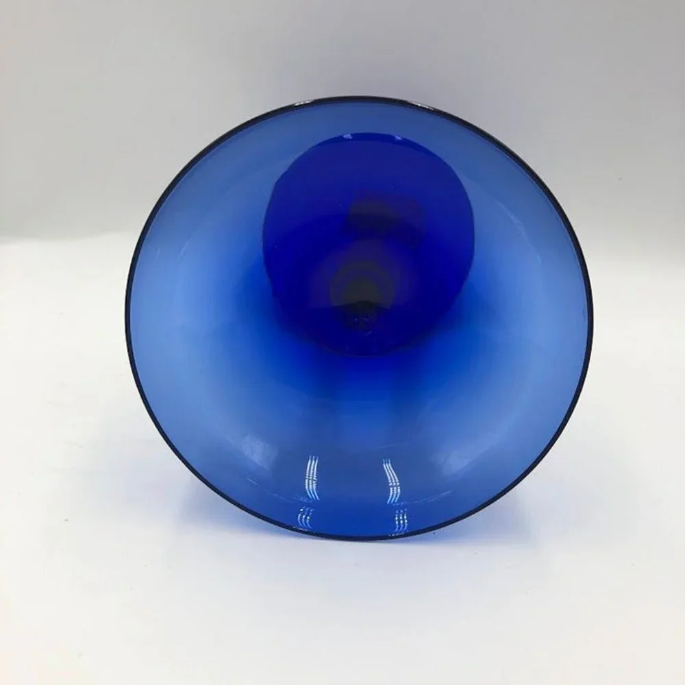 Z Gallerie Set of 2 Cobalt Blue Glass Margarita Glasses Drinkware Barware - Picture 7 of 11